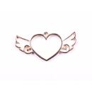 metal frame winged heart rose gold
