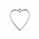 simple heart bezel antique silver