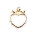 bezel heart with crown gold