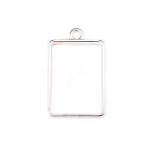 bezel small rectangle matte silver