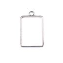 bezel small rectangle antique silver