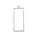 bezel long rectangle antique silver