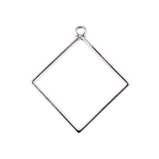 bezel rhombus big antique silber