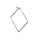 bezel parallelogramm antique silver