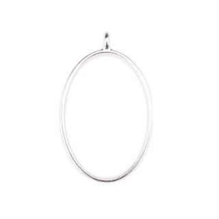 metal frame oval matte silver