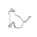 bezel sitting cat silver