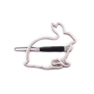 hairclip bunny matte silver