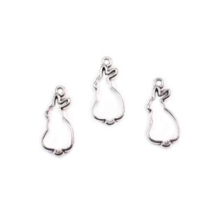 3 small bezels bunny antique silver