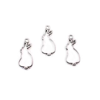 3 small bezels bunny antique silver