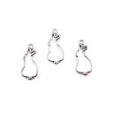 3 small bezels bunny antique silver
