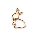 bezel bunny with ribbon gold - design 1