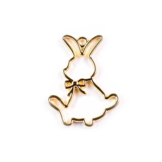 bezel bunny with ribbon gold - design 2