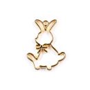 bezel bunny with ribbon gold - design 2