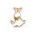 bezel bunny with ribbon gold - design 2