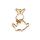 bezel bunny with ribbon gold - design 2