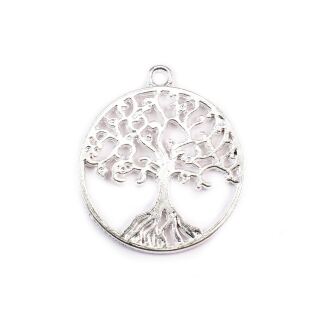 metal frame tree of life silver
