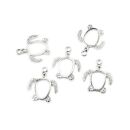 5 small turtle bezels silver