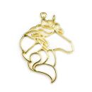 bezel graceful unicorn head gold