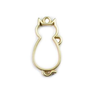 bezel sitting cat matte gold