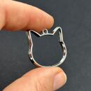 Lünette Katzenkopf silber