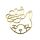Lünette Katzenkopf mit Blumen gold - Design 2