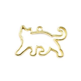 bezel cat silhuette gold