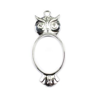 Lünette Eule oval silber