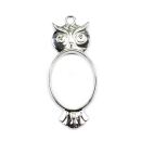 bezel owl oval silver