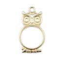 bezel owl circle matte gold