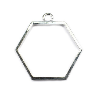 bezel hexagon silber