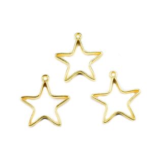 3 bezels small star gold