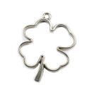 bezels four leaf clover matte silver