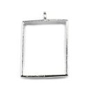 bezel thick rectangle 25x20mm silver