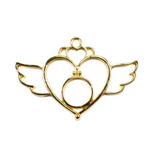 bezel sailor moon heart brooch gold