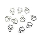 10 small paw bezels antique silver