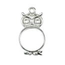 bezel owl circle silver