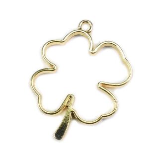 bezel four leaf clover gold