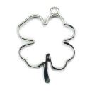 bezel four leaf clover silver