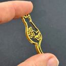 Lünette sitzende Katze mit Schmetterlingen gold