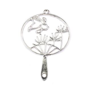 bezel fan with fish silver