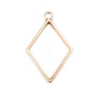 bezel rhombus small matte gold