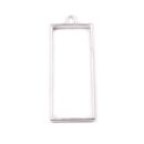 bezel long rectangle matte silver