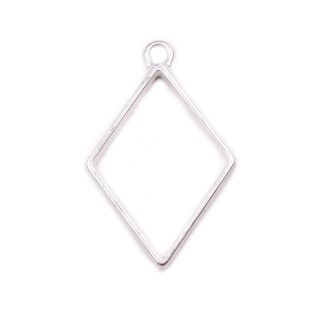 bezel rhombus small matte silver