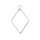 bezel rhombus small matte silver