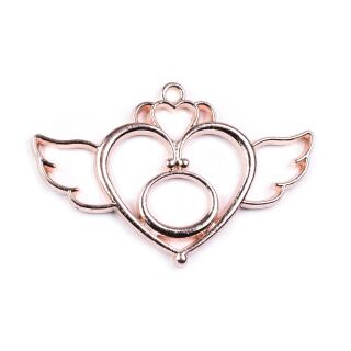 bezel sailor moon heart brooch rose gold