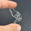 bezel sitting cat with sakura silver