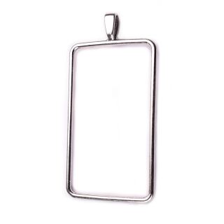 bezel big rectangle silver