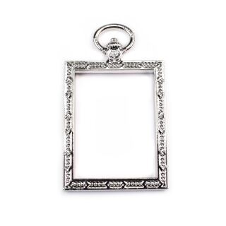 bezel rectangular pocket watch silver