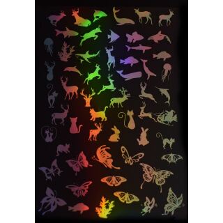 holografic film sheet - animals design 2