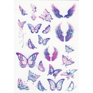 purple film sheet - wings and butterflies